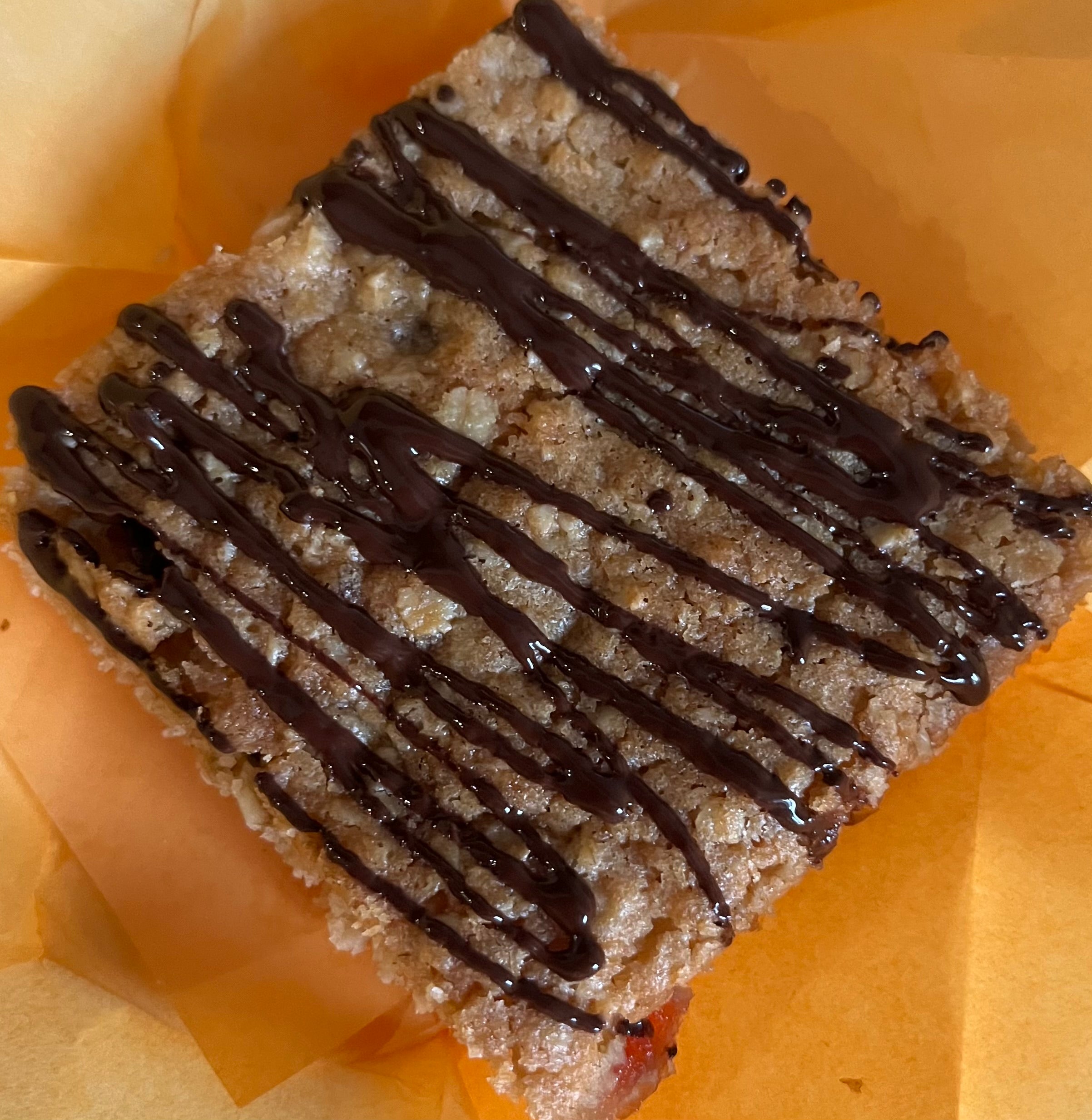 Your New Favourite Flapjack price for 1 Flapjack measurements 3" by 3" by 1" We happily cater to all dietary needs—just ask!"